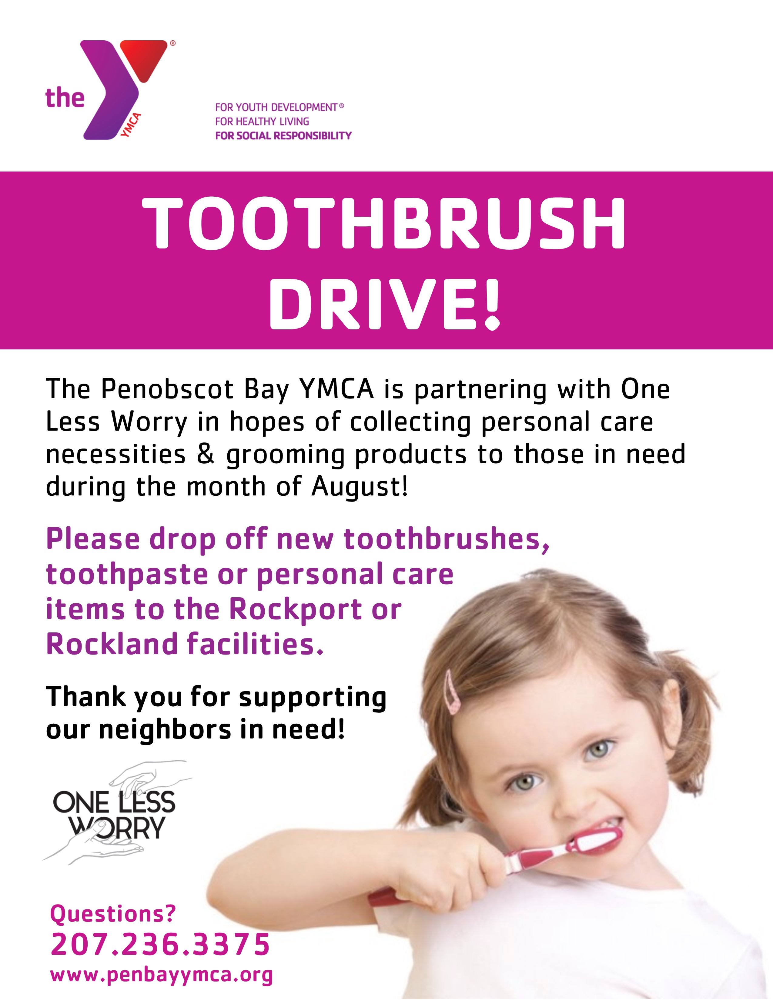 Toothbrush Drive! Penobscot Bay YMCA